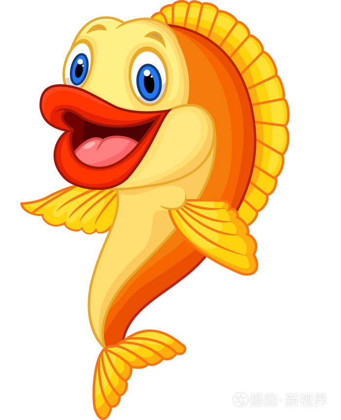 卡通可爱的金鱼