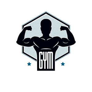 个 健身房举重和健身运动俱乐部徽标 相似素材图片