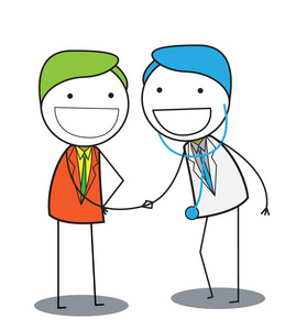 男子与医生握手照片