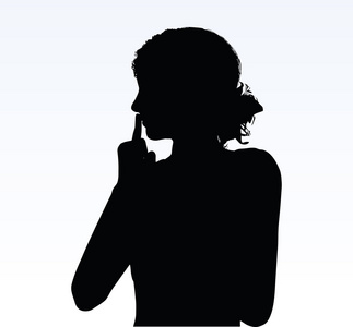 手的手势剪影女人剪影与手势嘘照片