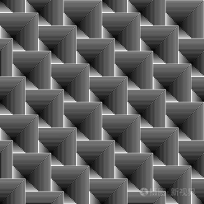 设计无缝单色方形几何图案