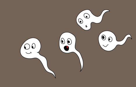 遗传卡通精子.可爱的卡通插图照片