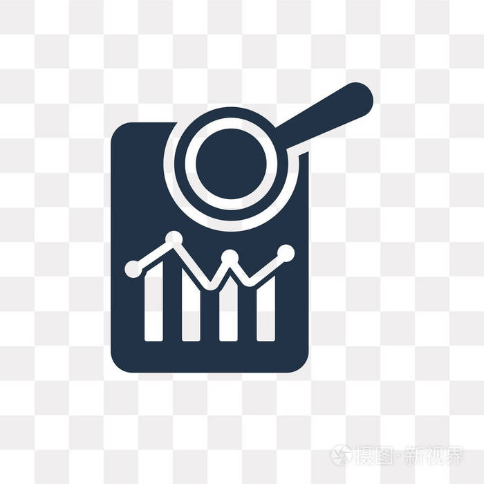 分析矢量图标在透明背景下隔离分析透明度概念可用于web和移动