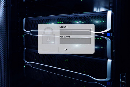 服务器机房登录和密码请求数据访问和安全