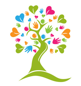 爱心树的logo设计图片