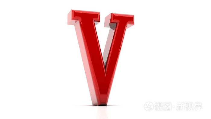 3d 渲染的字母 v