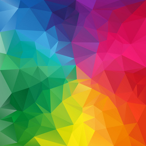 矢量多边形背景模式在全谱颜色的三角形设计彩虹