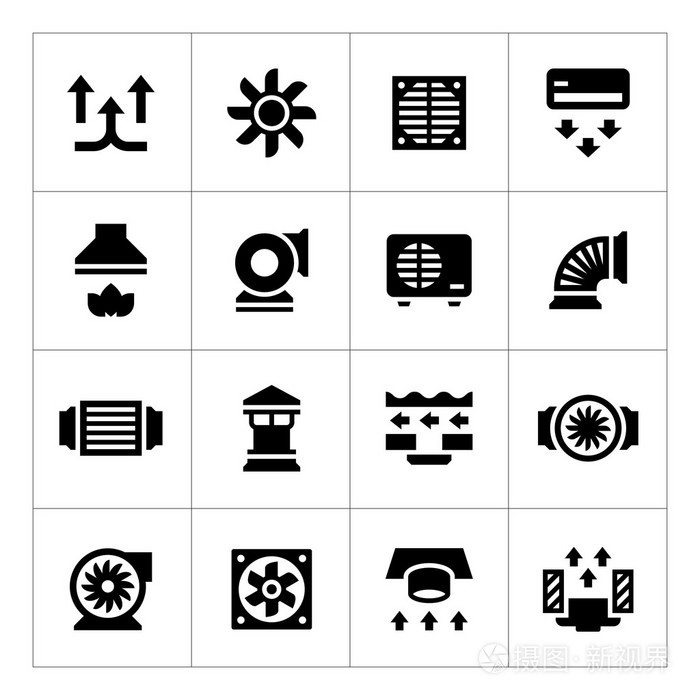 设置图标的通风和空调