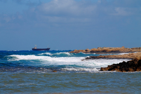 海景 波浪 船