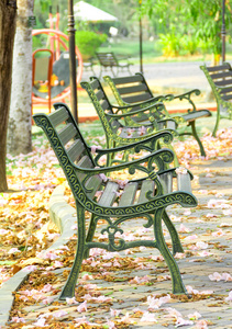 花园里的绿色椅子