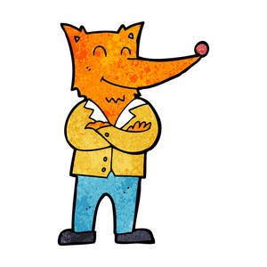 卡通狐狸穿衬衫照片