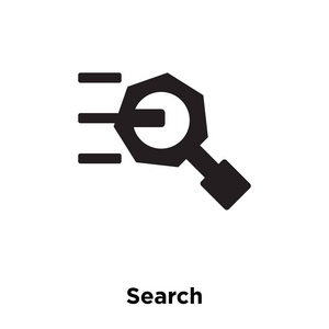 搜索图标矢量隔离在白色背景, 标志概念的搜索标志在透明背景, 填充黑色符号
