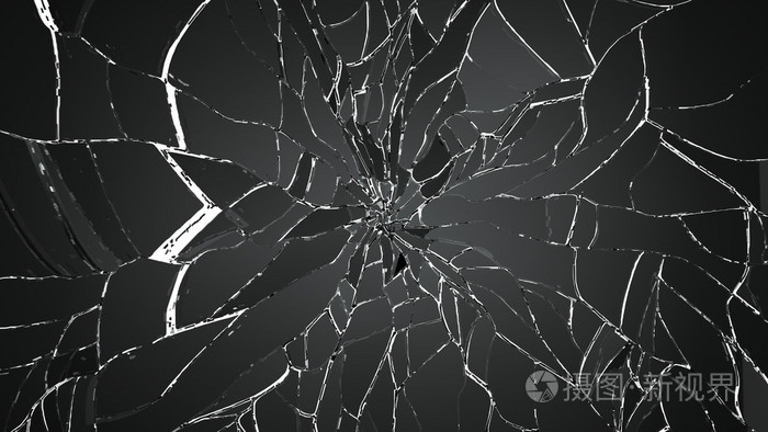 破碎或破裂的玻璃碎片