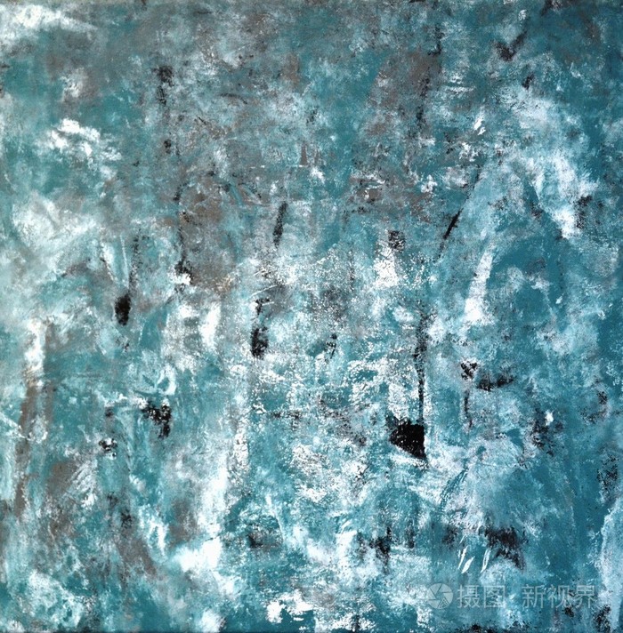 灰色和暗蓝绿色抽象艺术绘画