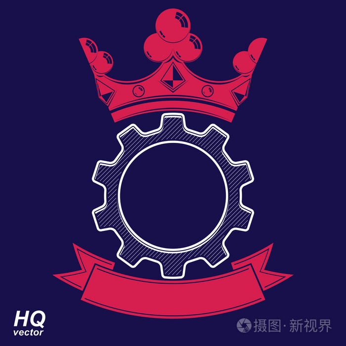齿轮轮与皇冠和功能区插画-正版商用图片0bbaw0-摄图新视界