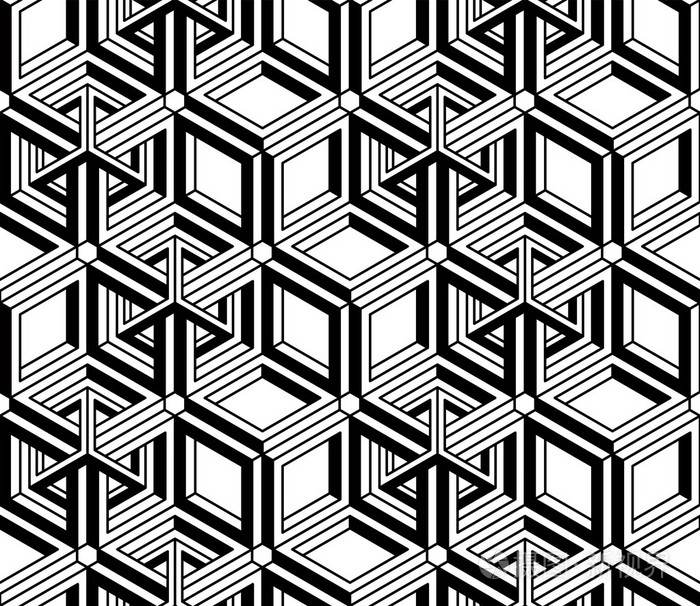 无休止的单色对称图案