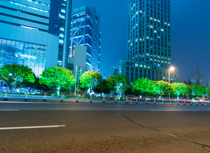 上海的夜景中