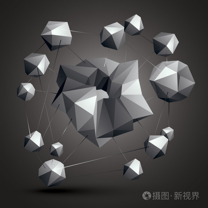 不对称的三维抽象对象