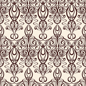 矢量无缝复古复古花纹照片