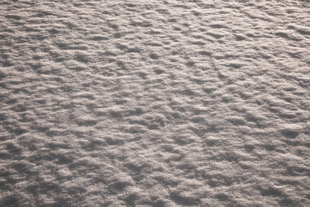 新鲜的雪在田野上。雪场的质地