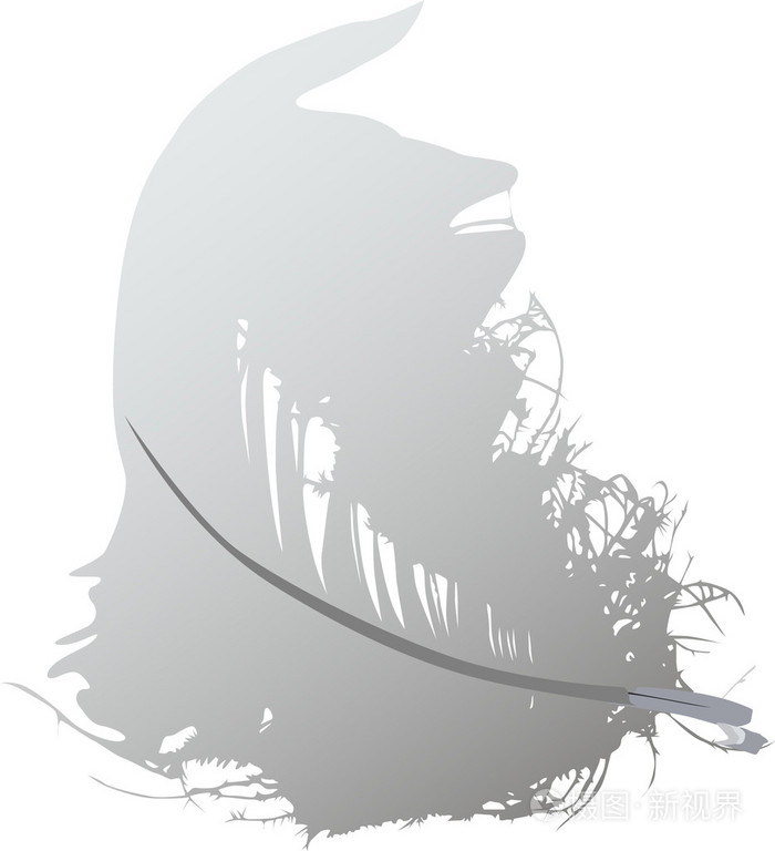 灰色羽毛图插画-正版商用图片0bbll8-摄图新视界