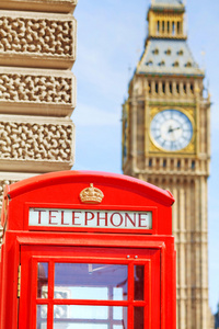 在伦敦的红色电话亭