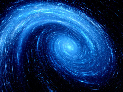 蓝色发光的螺旋星系