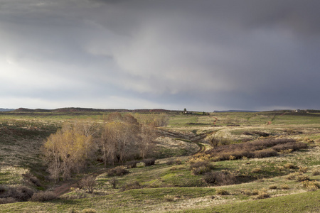 春季风暴结束科罗拉多州牧场