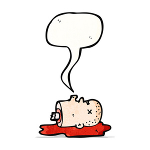 形容恐怖的说说卡通说切断头照片