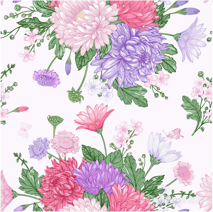 夏日花朵的花束插画 正版商用图片0bc0nd 摄图新视界