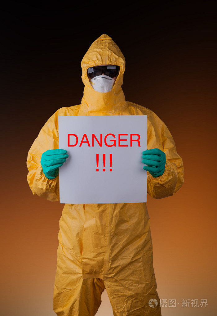 防护服埃博拉概念的科学家