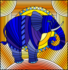 橙色大象图片-橙色大象素材-橙色大象插画-摄图新视界