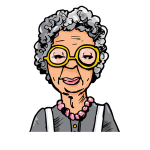 戴眼镜老奶奶卡通图片图片