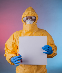 防护服，埃博拉病毒概念的科学家