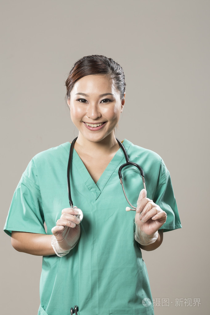 中国的女外科医生的肖像