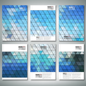 抽象的蓝色背景，三角设计矢量。小册子 传单或业务报告，模板矢量