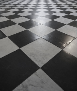 地板上有国际象棋图案。内部背景
