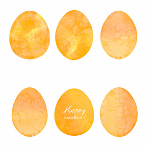 组的水彩鸡蛋。复活节的设计元素