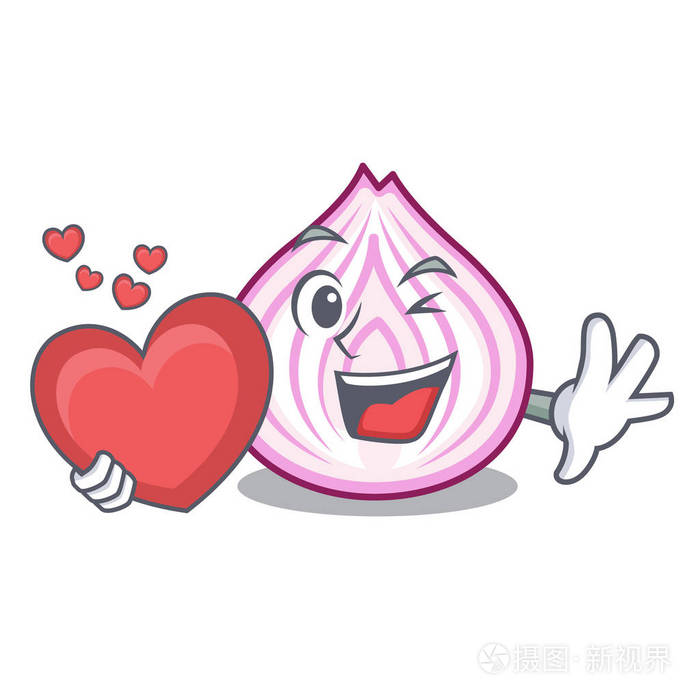 切板卡通中的心切片洋葱