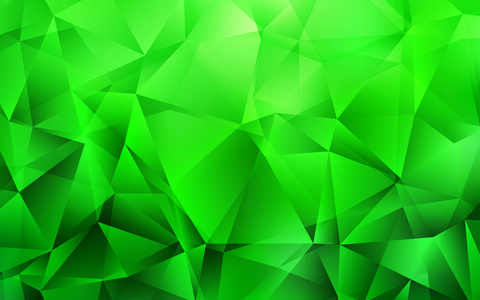 多边形样式中的浅绿色矢量覆盖。带有三角形的抽象渐变插图。为您的商业广告提供智能设计