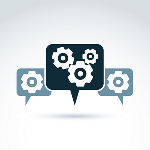 矢量图的齿轮-企业系统主题, 组织照片