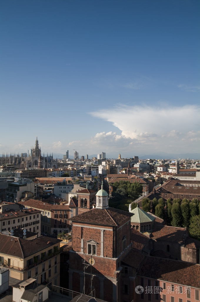 上面的米兰的天际线