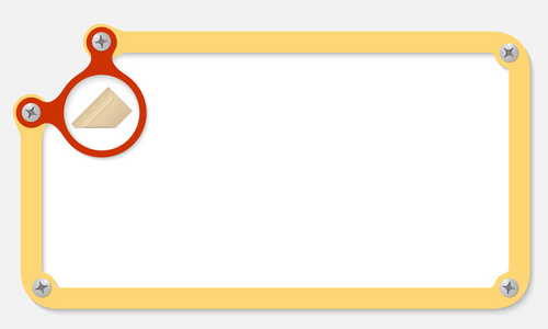 红框文本与螺钉和信封