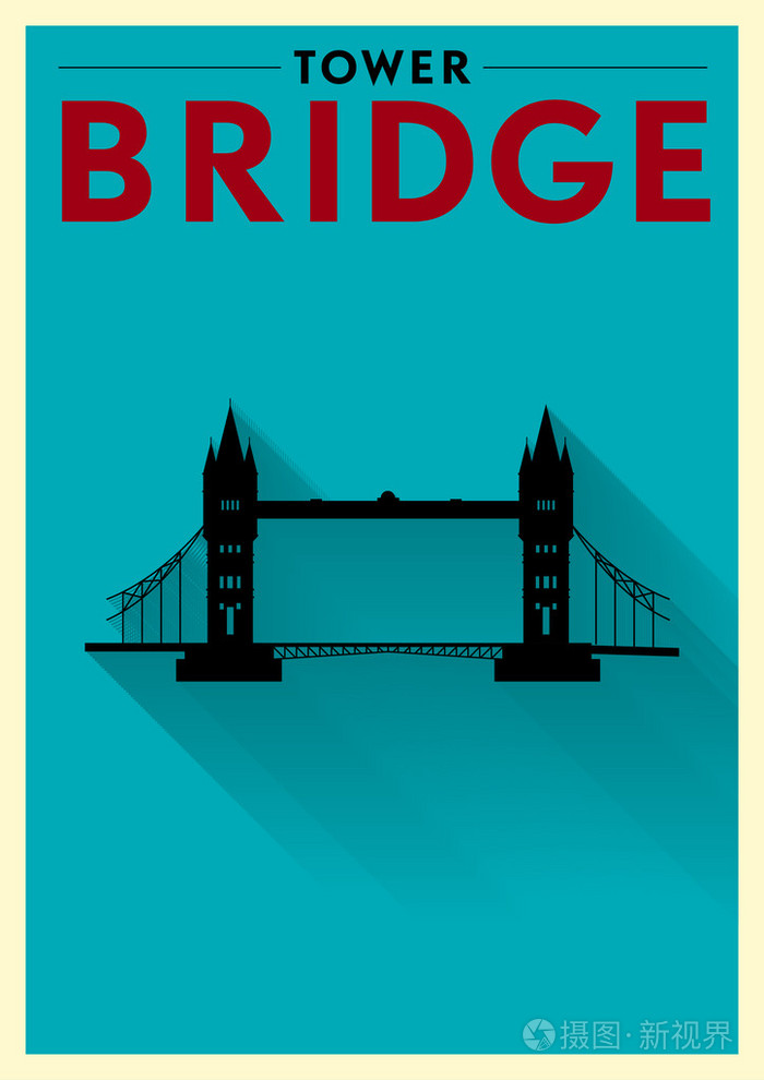 伦敦塔桥海报图