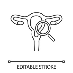 女性生殖系统妇科检查考试线性图标