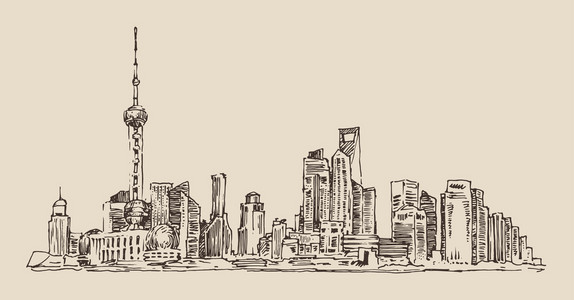 中国建筑素描图片-中国建筑素描素材-中国建筑素描插画-摄图新视界