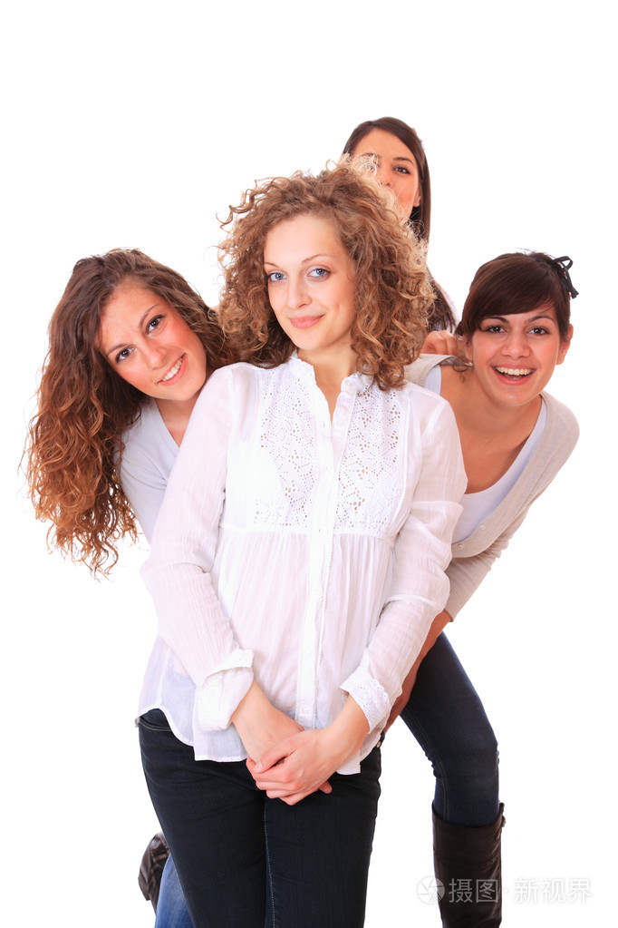 一群快乐的漂亮女孩笑照片-正版商用图片0bdr7i-摄图新视界