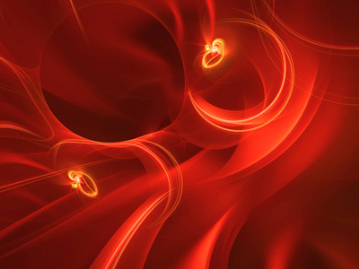 红色抽象分形背景3d 渲染