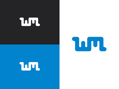 mw 标志元素, mw 字母.初始字母 m 和 w 徽标模板.