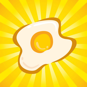 矢量插画卡通平底锅煎蛋矢量搞笑卡通可爱的煎蛋字符孤立在白色背景